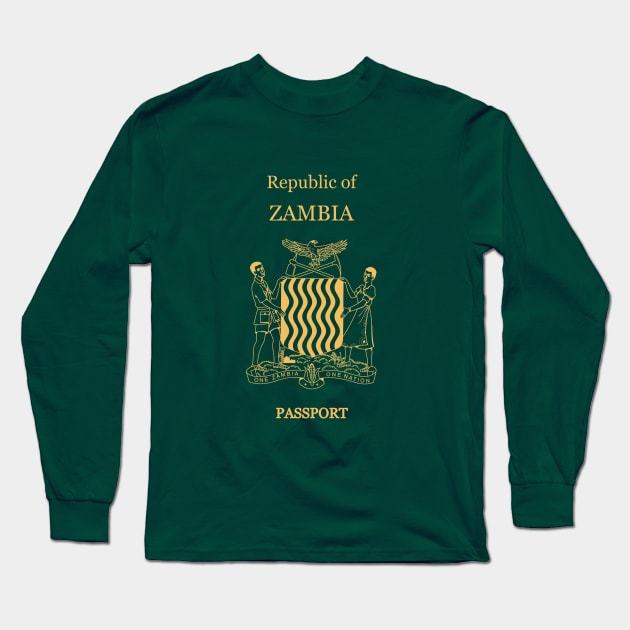 Zambia passport Long Sleeve T-Shirt by Travellers